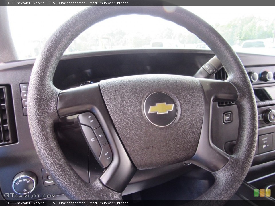 Medium Pewter Interior Steering Wheel for the 2013 Chevrolet Express LT 3500 Passenger Van #138617073