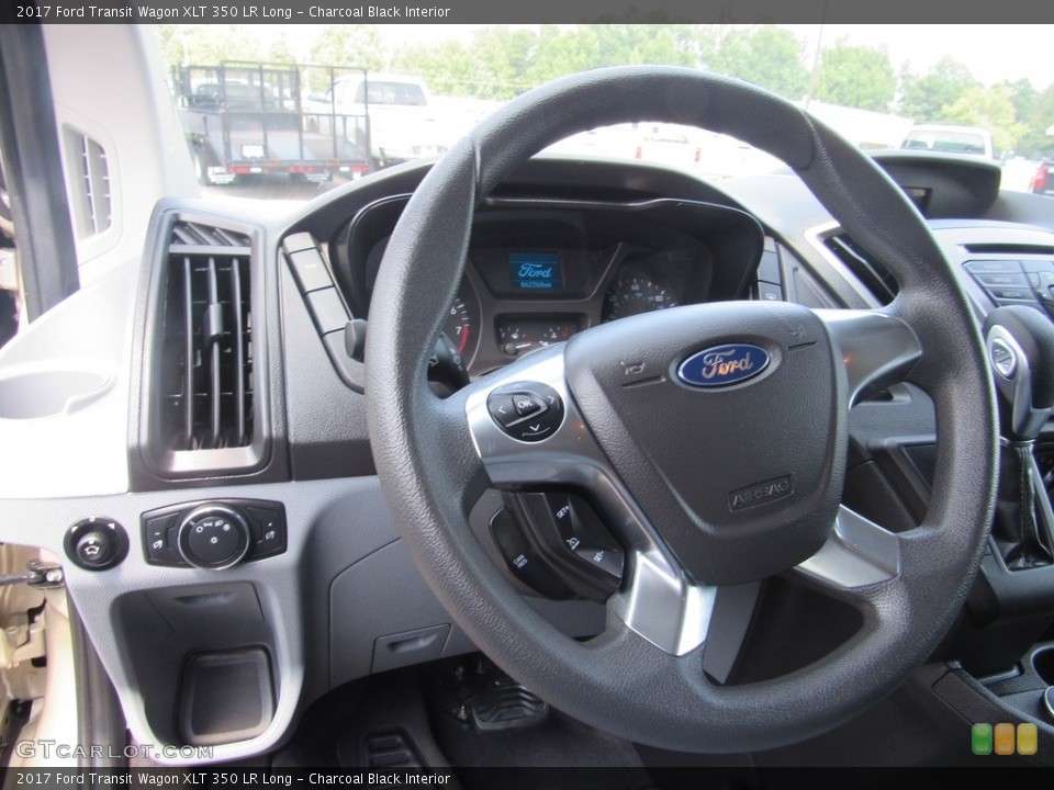 Charcoal Black Interior Steering Wheel for the 2017 Ford Transit Wagon XLT 350 LR Long #138619167