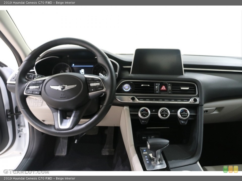 Beige Interior Dashboard for the 2019 Hyundai Genesis G70 RWD #138619650