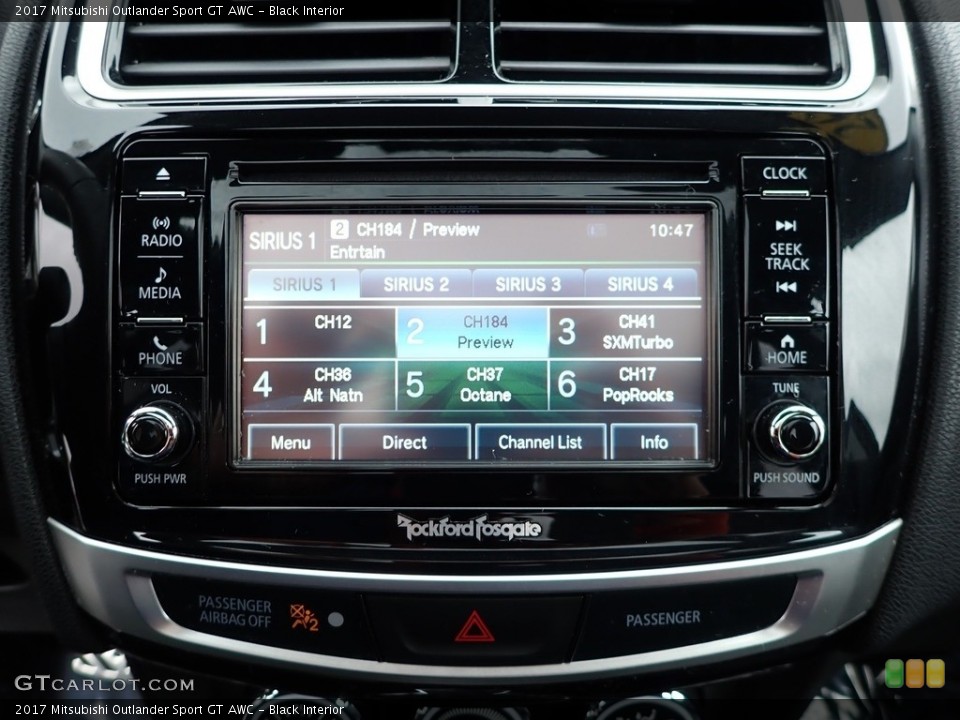 Black Interior Controls for the 2017 Mitsubishi Outlander Sport GT AWC #138629094