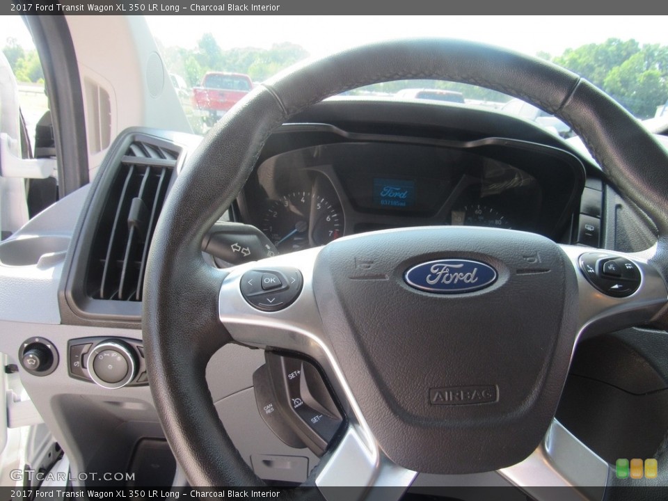 Charcoal Black Interior Steering Wheel for the 2017 Ford Transit Wagon XL 350 LR Long #138629385