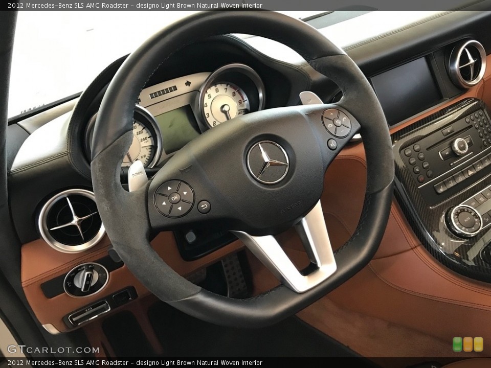 designo Light Brown Natural Woven Interior Steering Wheel for the 2012 Mercedes-Benz SLS AMG Roadster #138632409