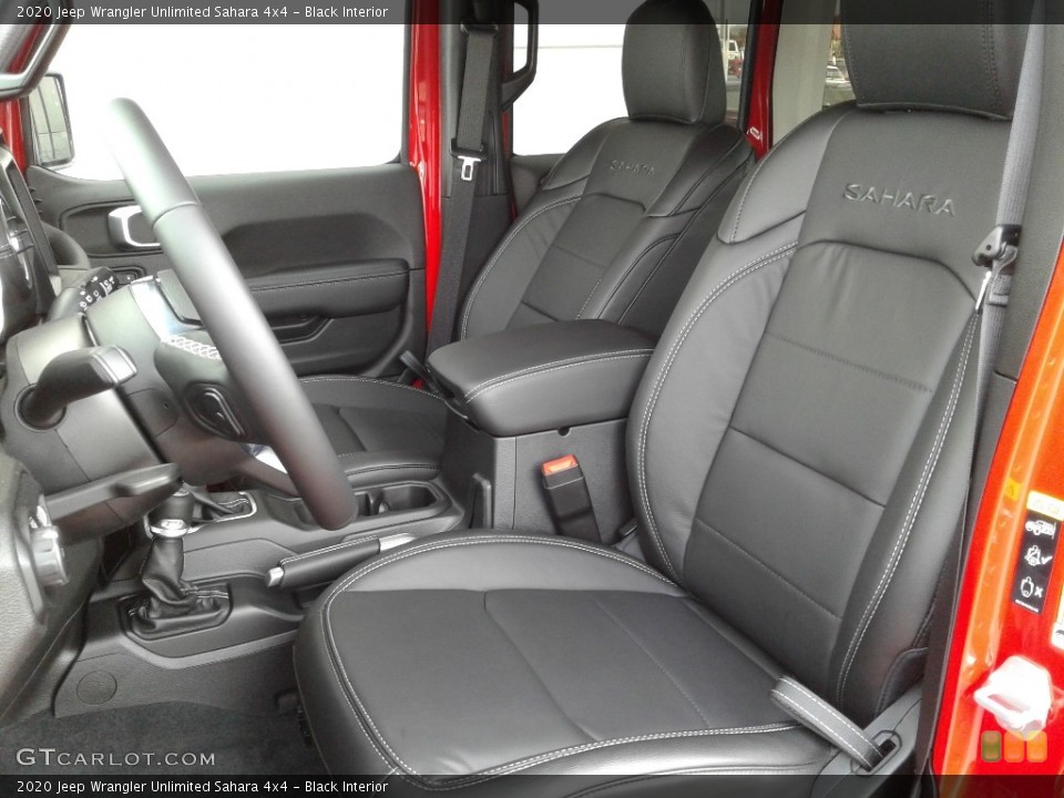 Black Interior Front Seat for the 2020 Jeep Wrangler Unlimited Sahara 4x4 #138640263