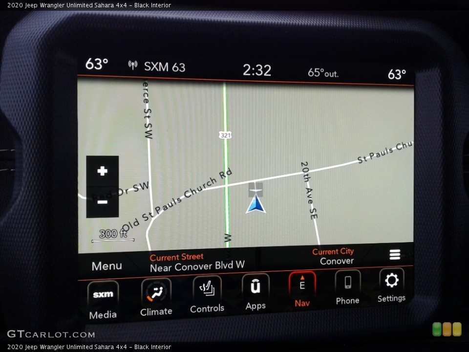 Black Interior Navigation for the 2020 Jeep Wrangler Unlimited Sahara 4x4 #138640614