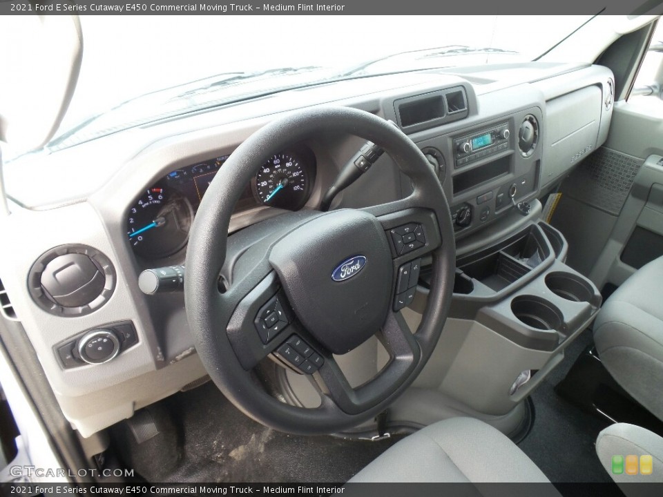 Medium Flint Interior Steering Wheel for the 2021 Ford E Series Cutaway E450 Commercial Moving Truck #138644524