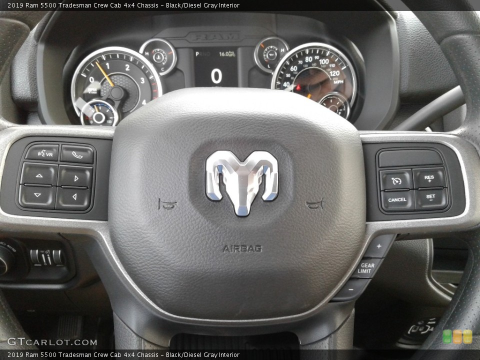 Black/Diesel Gray Interior Steering Wheel for the 2019 Ram 5500 Tradesman Crew Cab 4x4 Chassis #138646893