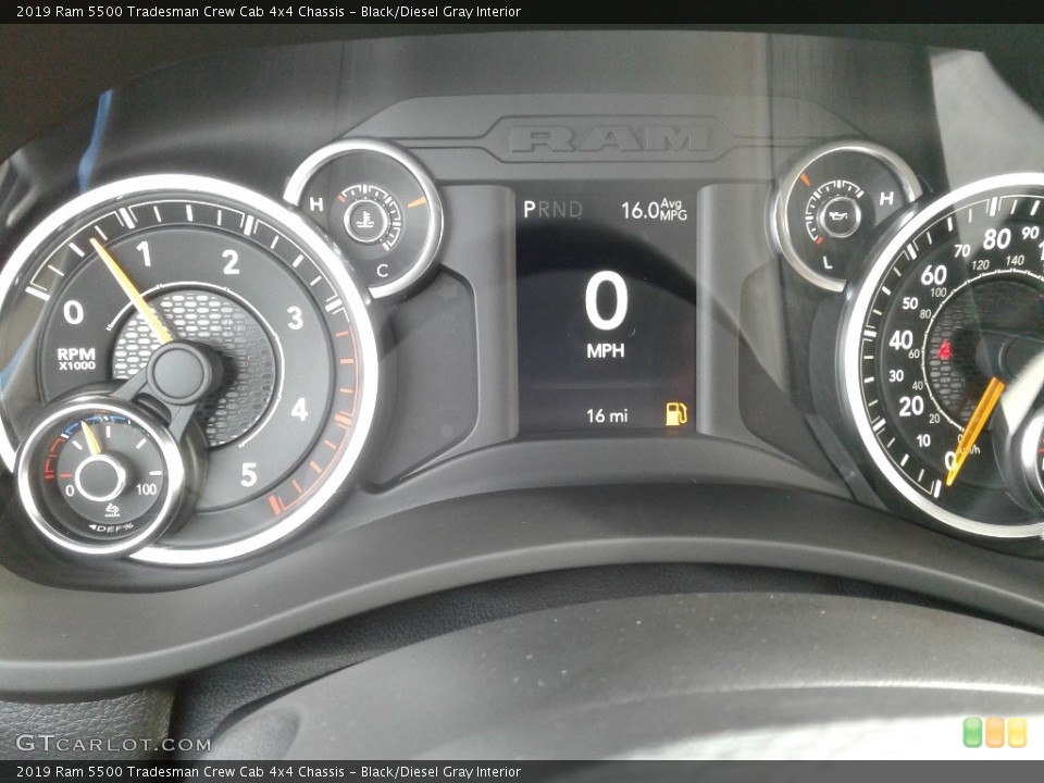 Black/Diesel Gray Interior Gauges for the 2019 Ram 5500 Tradesman Crew Cab 4x4 Chassis #138646917