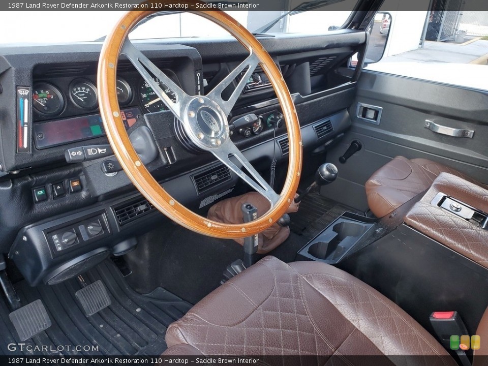 Saddle Brown Interior Photo for the 1987 Land Rover Defender Arkonik Restoration 110 Hardtop #138654267