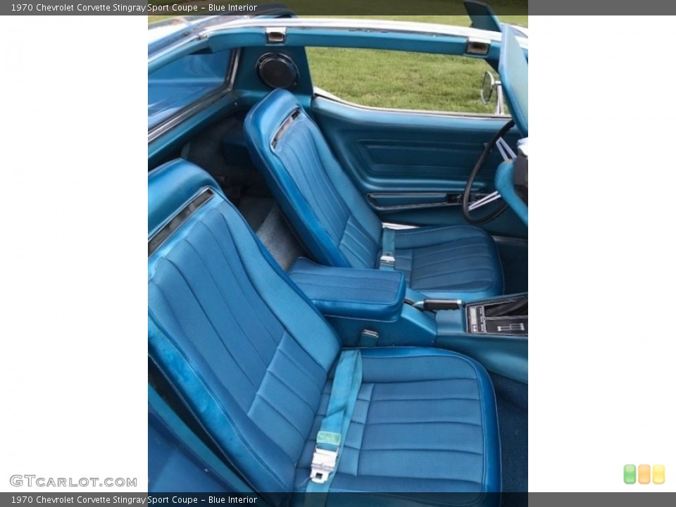 Blue Interior Front Seat for the 1970 Chevrolet Corvette Stingray Sport Coupe #138655428
