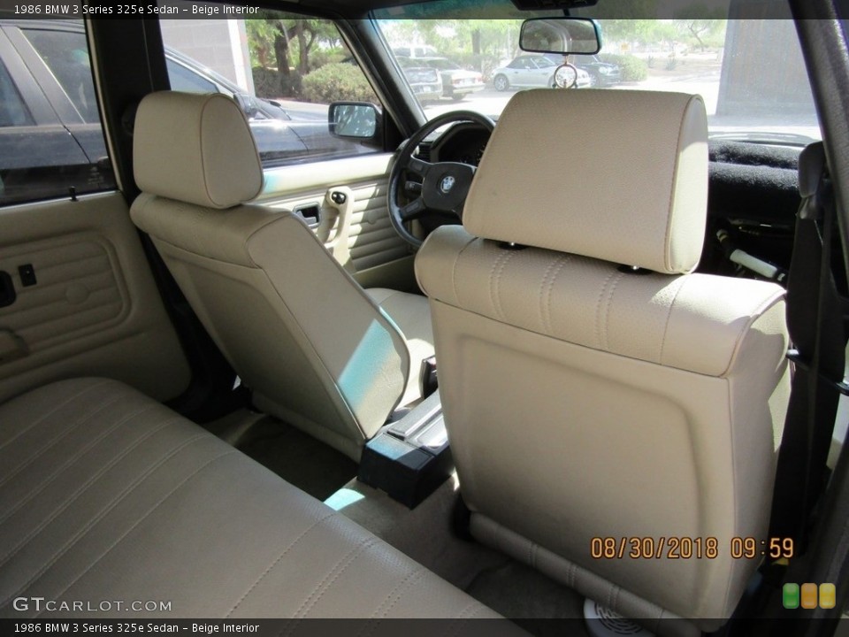 Beige Interior Rear Seat for the 1986 BMW 3 Series 325e Sedan #138668625