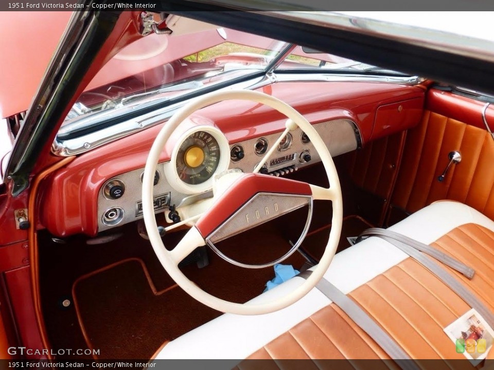 Copper/White Interior Photo for the 1951 Ford Victoria Sedan #138685794