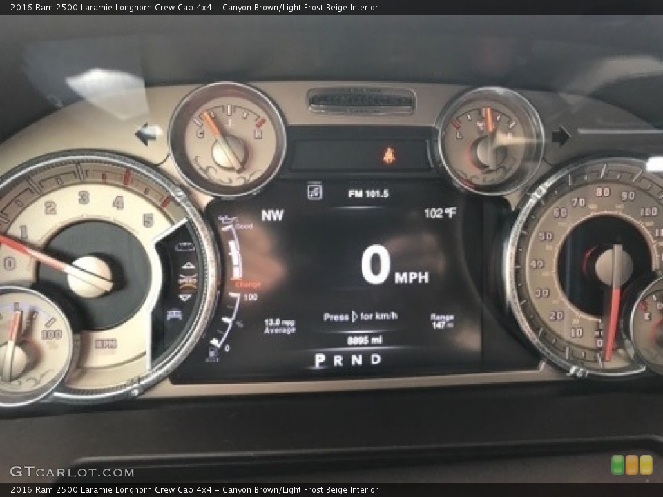 Canyon Brown/Light Frost Beige Interior Gauges for the 2016 Ram 2500 Laramie Longhorn Crew Cab 4x4 #138687027