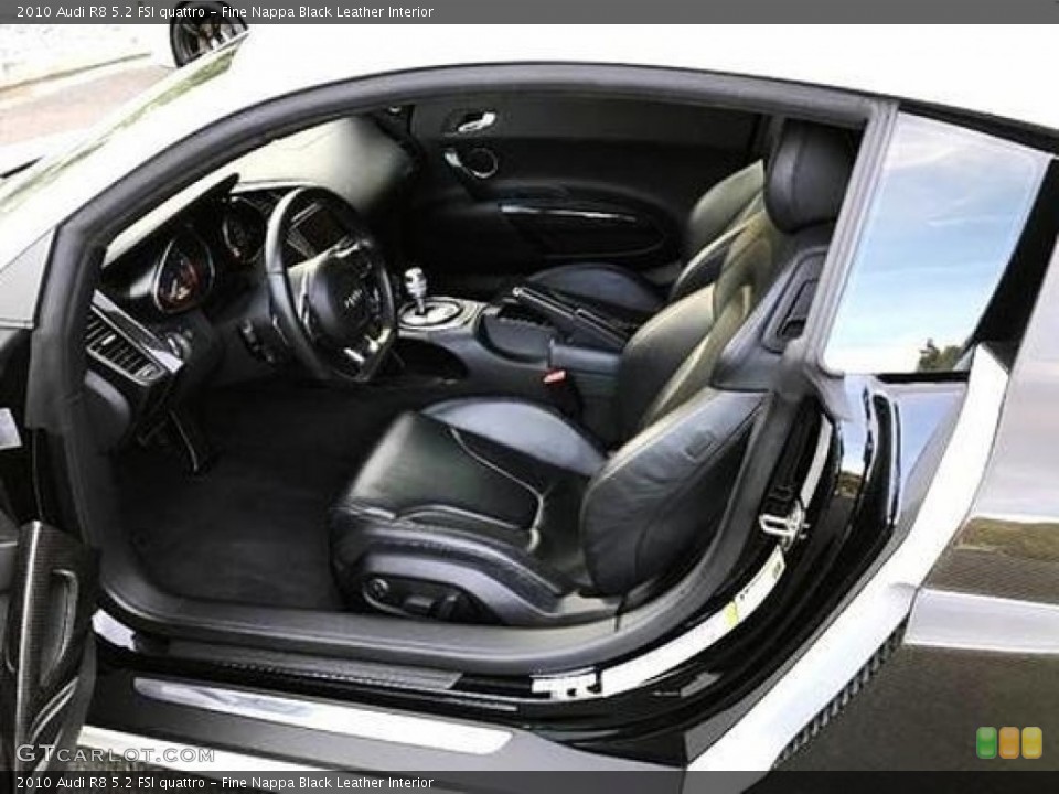 Fine Nappa Black Leather Interior Front Seat for the 2010 Audi R8 5.2 FSI quattro #138691113
