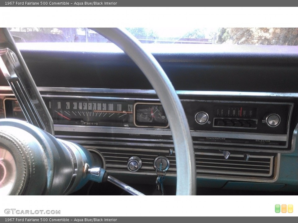 Aqua Blue/Black Interior Controls for the 1967 Ford Fairlane 500 Convertible #138696870