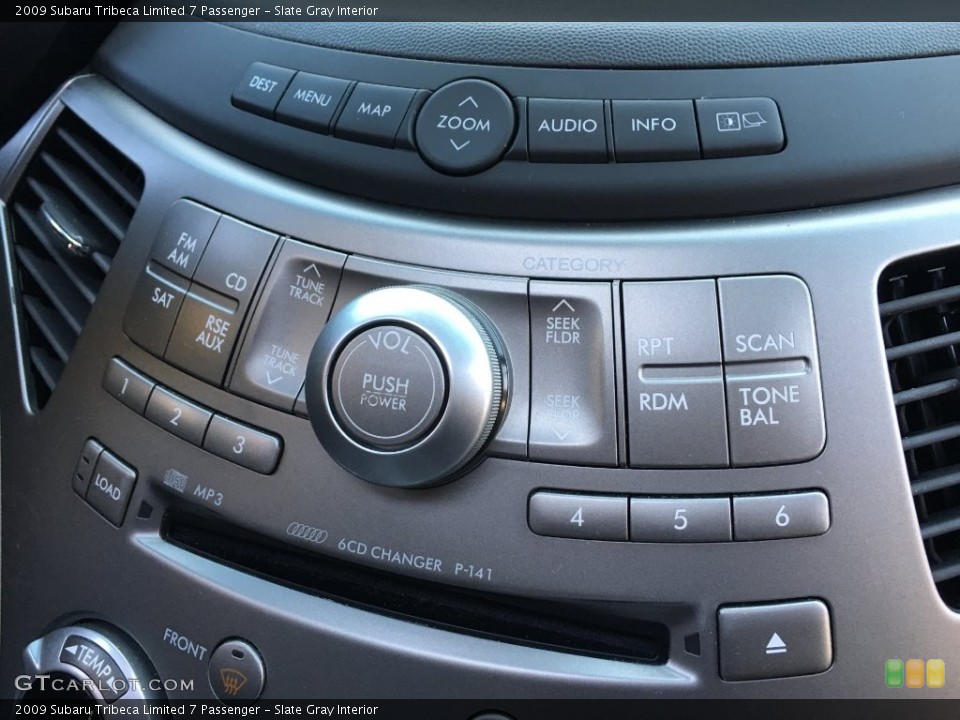 Slate Gray Interior Controls for the 2009 Subaru Tribeca Limited 7 Passenger #138700023