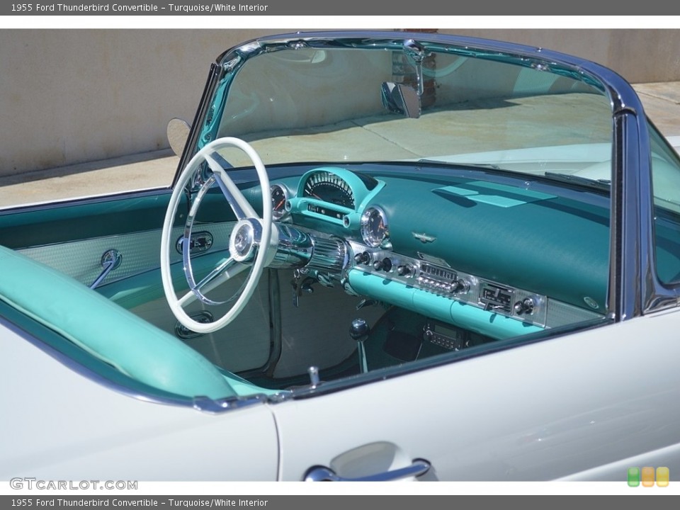 Turquoise/White Interior Dashboard for the 1955 Ford Thunderbird Convertible #138700938