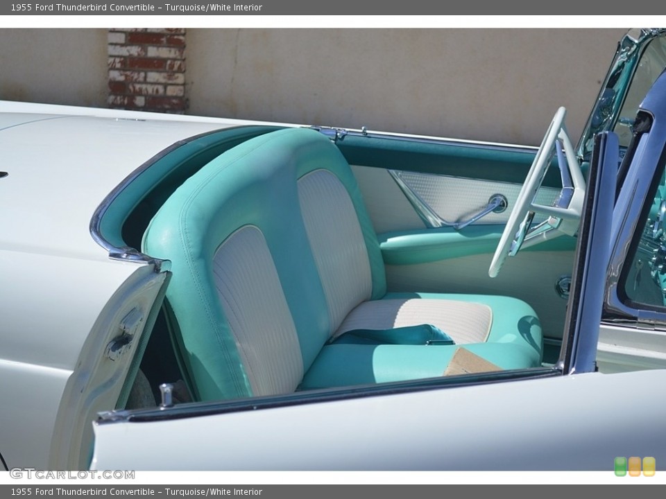 Turquoise/White Interior Front Seat for the 1955 Ford Thunderbird Convertible #138700959