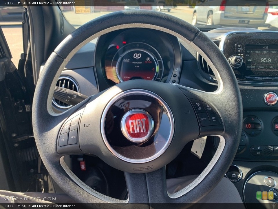 Black Interior Steering Wheel for the 2017 Fiat 500e All Electric #138701950