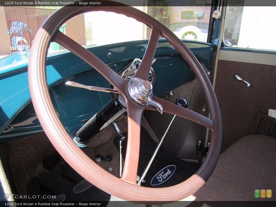Beige Interior Steering Wheel for the 1928 Ford Model A Rumble Seat Roadster #138702765