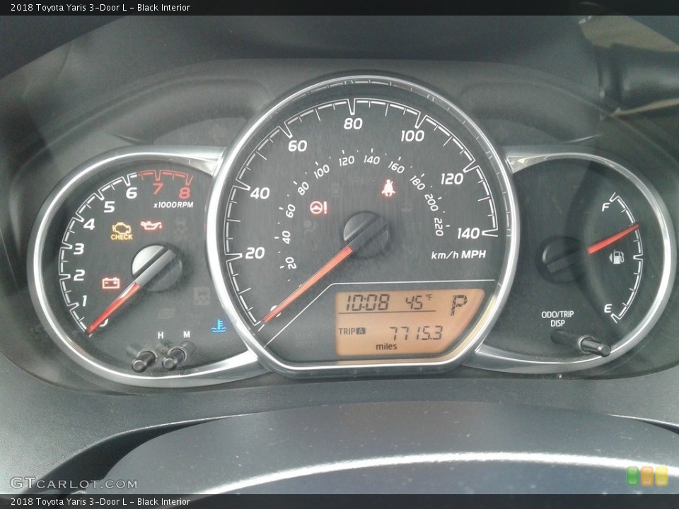 Black Interior Gauges for the 2018 Toyota Yaris 3-Door L #138704130