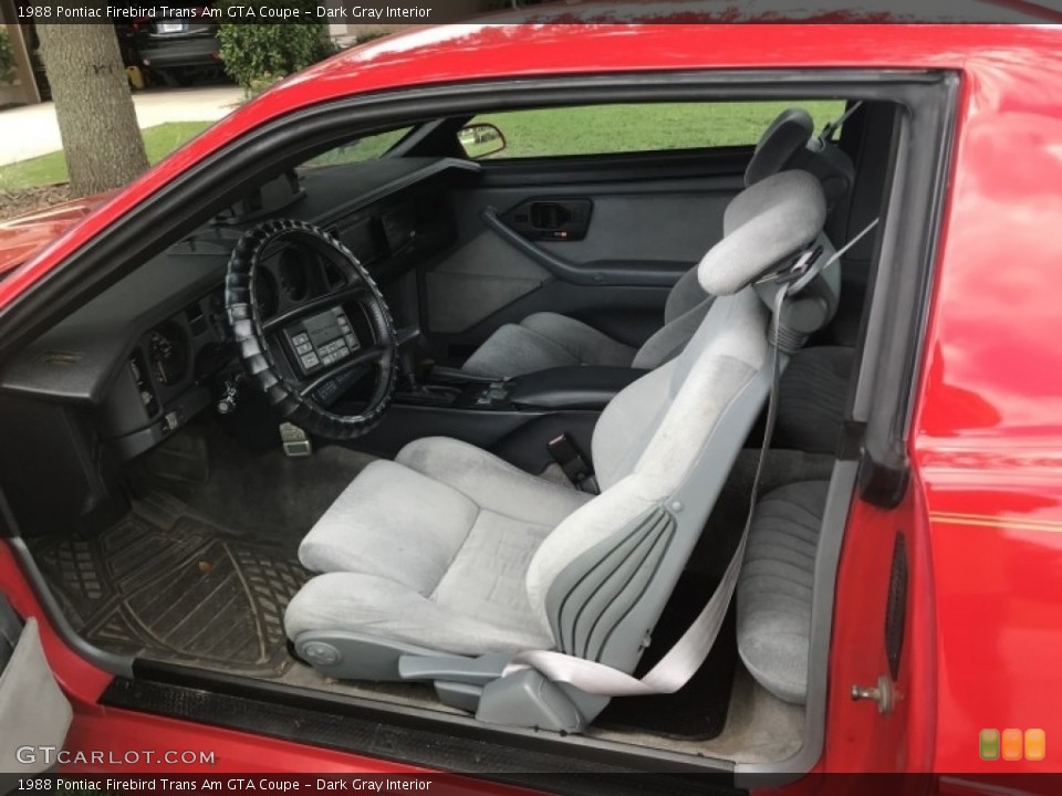 Dark Gray Interior Front Seat for the 1988 Pontiac Firebird Trans Am GTA Coupe #138704823