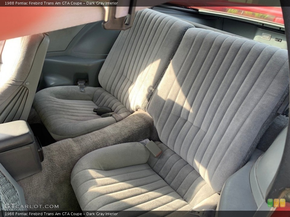 Dark Gray Interior Rear Seat for the 1988 Pontiac Firebird Trans Am GTA Coupe #138704952