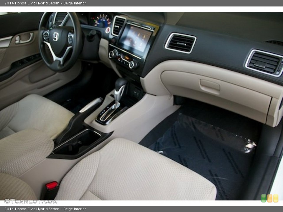 Beige Interior Dashboard for the 2014 Honda Civic Hybrid Sedan #138709458