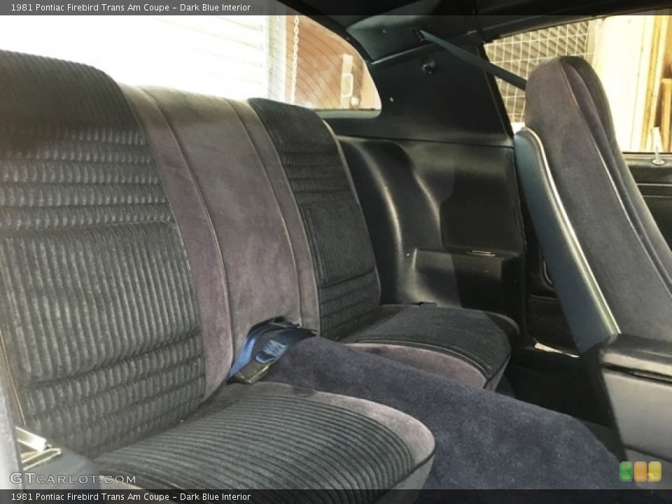 Dark Blue Interior Rear Seat for the 1981 Pontiac Firebird Trans Am Coupe #138715005