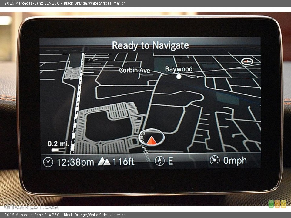 Black Orange/White Stripes Interior Navigation for the 2016 Mercedes-Benz CLA 250 #138715011