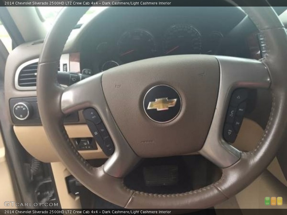 Dark Cashmere/Light Cashmere Interior Steering Wheel for the 2014 Chevrolet Silverado 2500HD LTZ Crew Cab 4x4 #138718068
