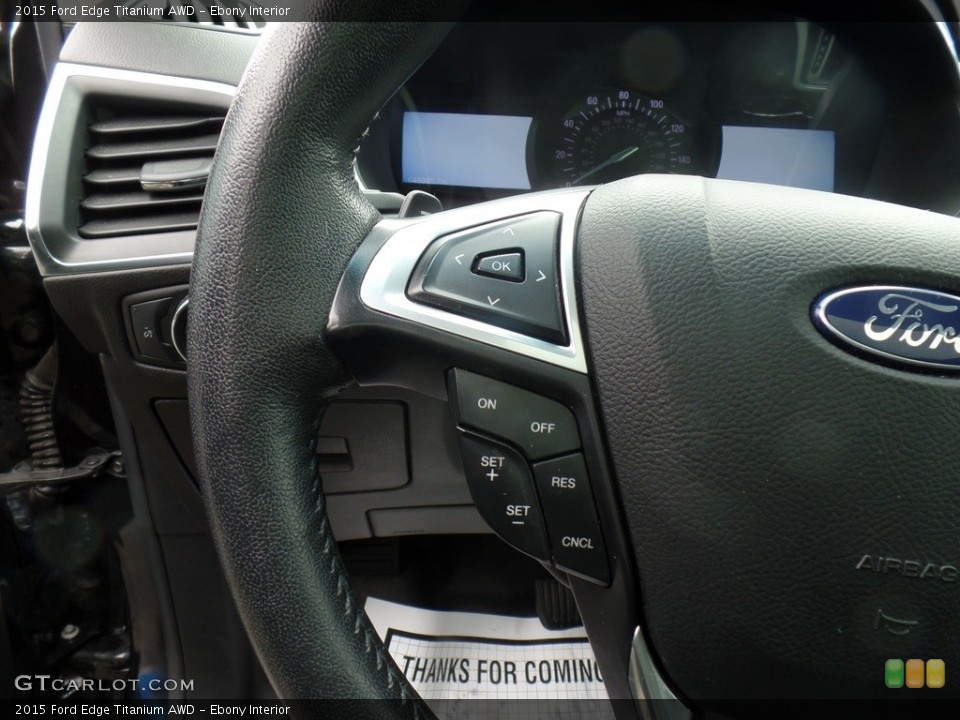 Ebony Interior Steering Wheel for the 2015 Ford Edge Titanium AWD #138721590