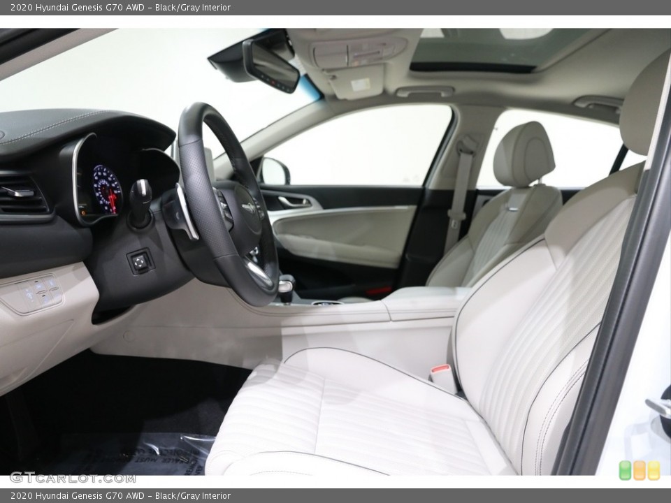Black/Gray Interior Front Seat for the 2020 Hyundai Genesis G70 AWD #138725838