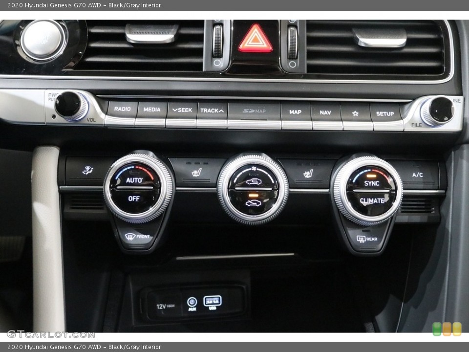 Black/Gray Interior Controls for the 2020 Hyundai Genesis G70 AWD #138725979