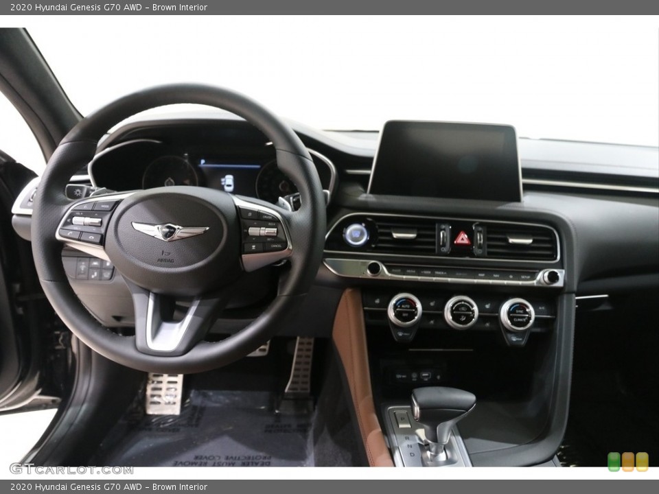 Brown Interior Dashboard for the 2020 Hyundai Genesis G70 AWD #138727605
