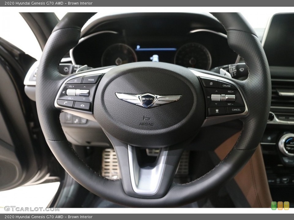 Brown Interior Steering Wheel for the 2020 Hyundai Genesis G70 AWD #138727625