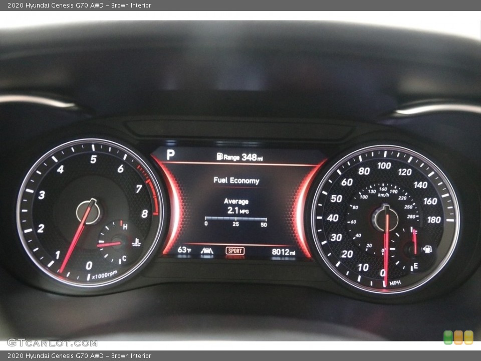 Brown Interior Gauges for the 2020 Hyundai Genesis G70 AWD #138727647
