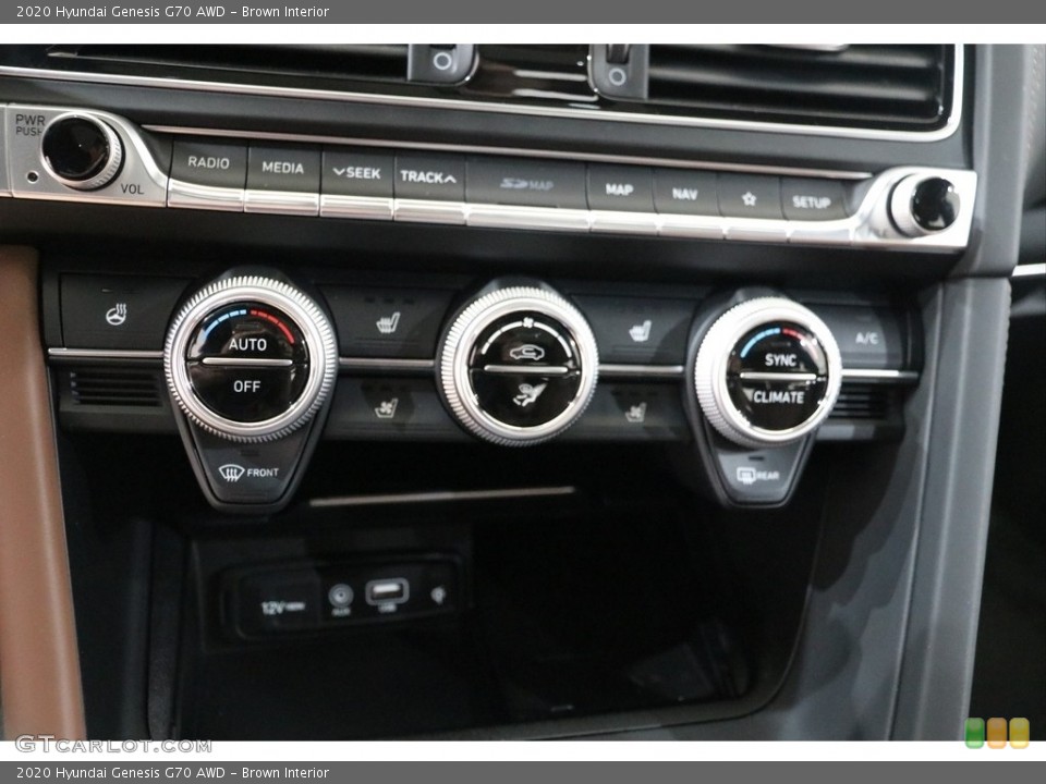 Brown Interior Controls for the 2020 Hyundai Genesis G70 AWD #138727740