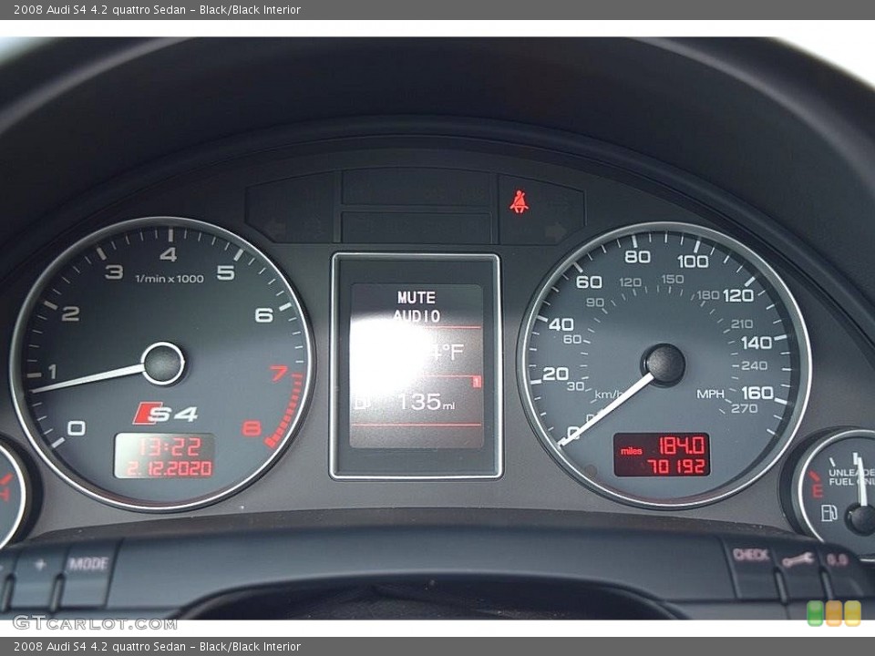 Black/Black Interior Gauges for the 2008 Audi S4 4.2 quattro Sedan #138733830