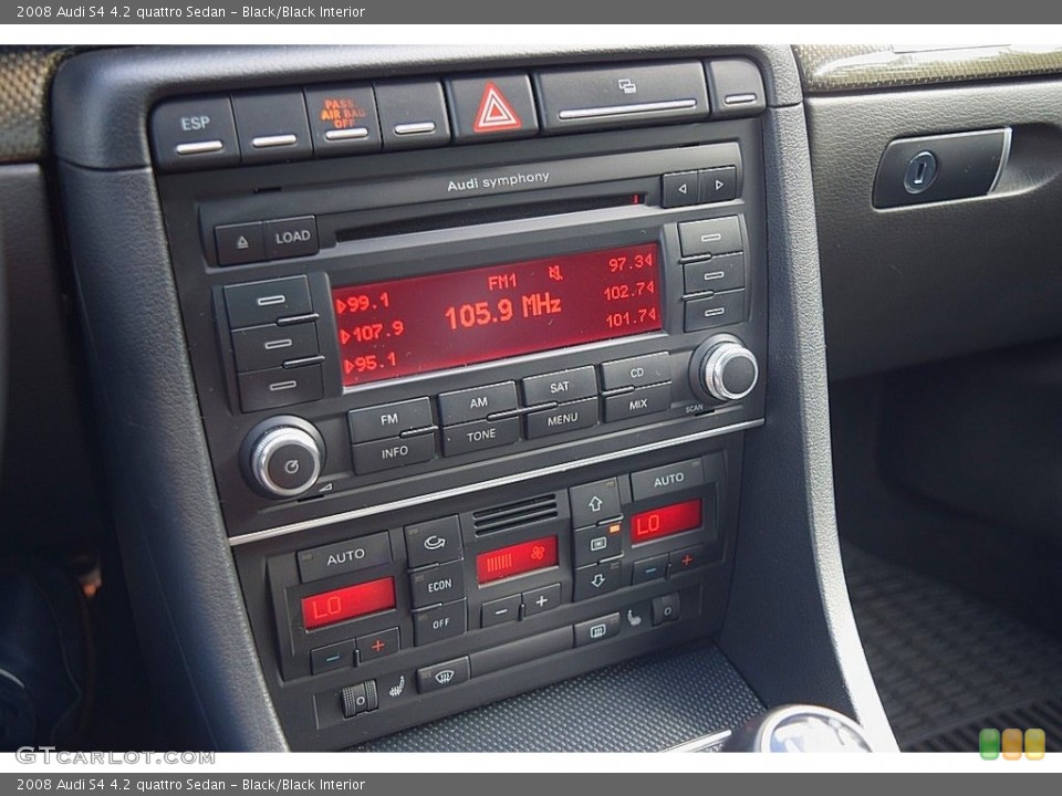 Black/Black Interior Controls for the 2008 Audi S4 4.2 quattro Sedan #138733862