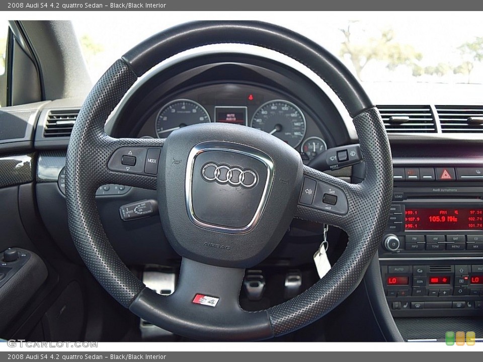 Black/Black Interior Steering Wheel for the 2008 Audi S4 4.2 quattro Sedan #138733911