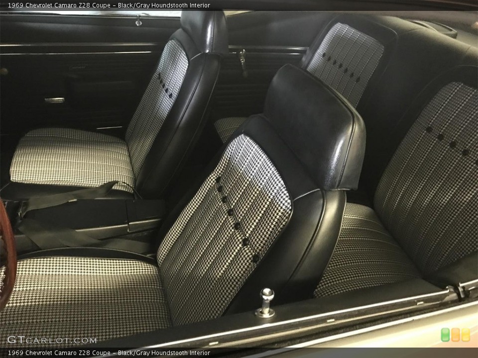 Black/Gray Houndstooth Interior Front Seat for the 1969 Chevrolet Camaro Z28 Coupe #138737391