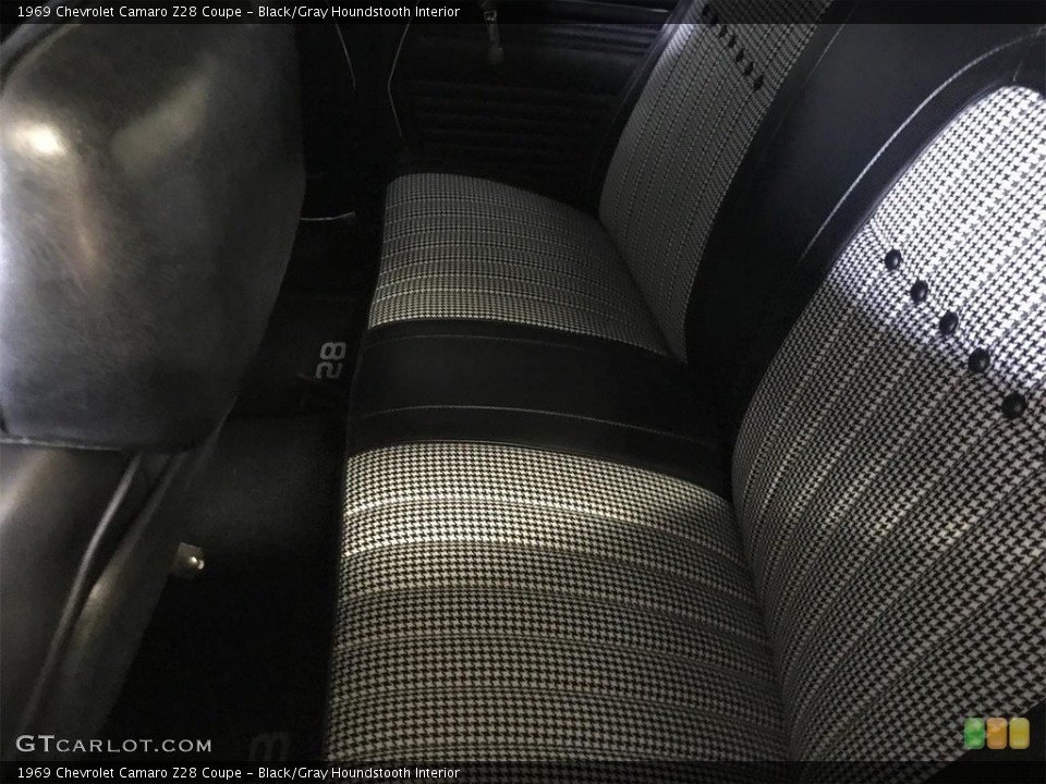 Black/Gray Houndstooth Interior Rear Seat for the 1969 Chevrolet Camaro Z28 Coupe #138737430