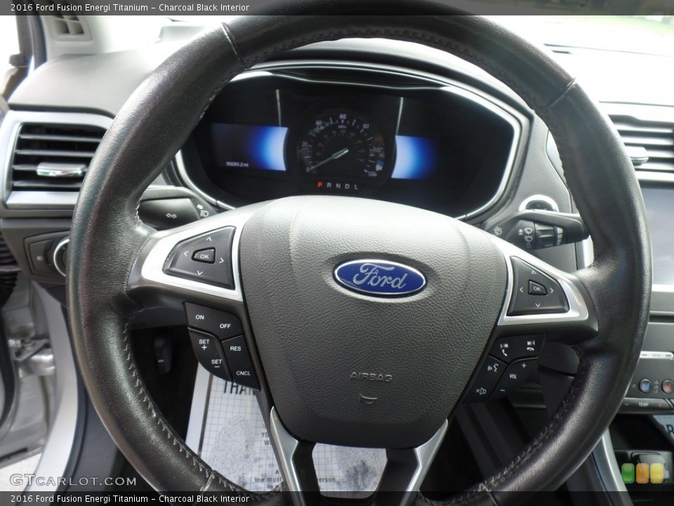 Charcoal Black Interior Steering Wheel for the 2016 Ford Fusion Energi Titanium #138742677