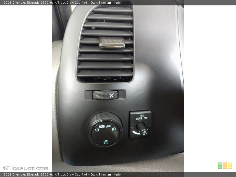 Dark Titanium Interior Controls for the 2013 Chevrolet Silverado 1500 Work Truck Crew Cab 4x4 #138743424