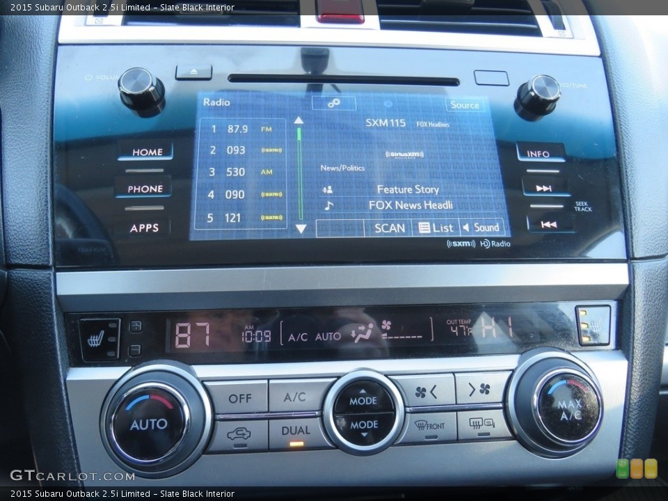 Slate Black Interior Controls for the 2015 Subaru Outback 2.5i Limited #138752025