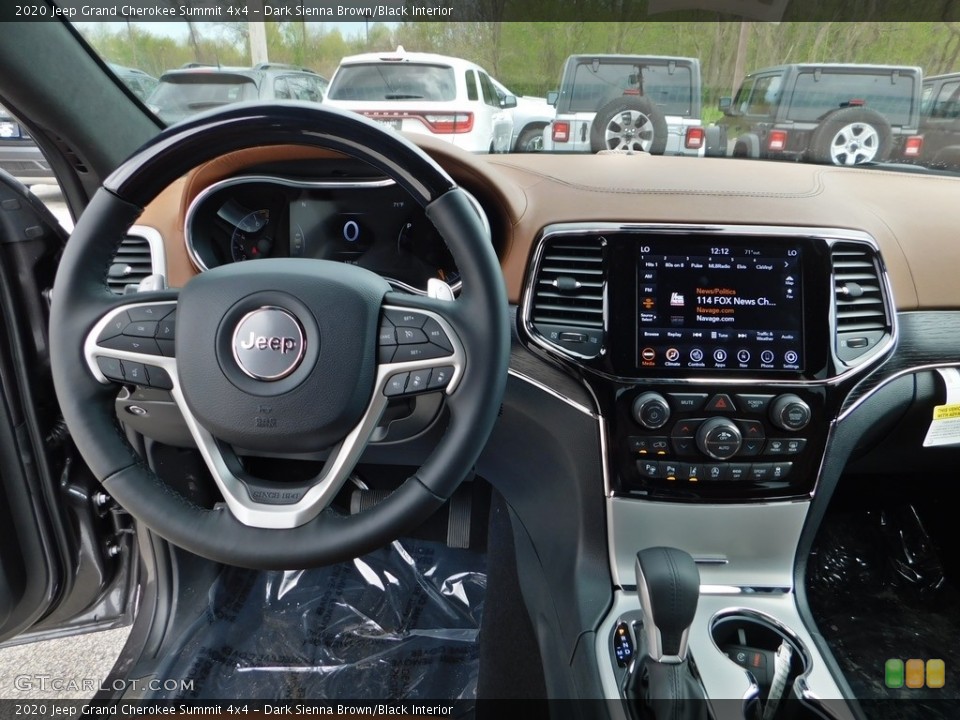 Dark Sienna Brown/Black Interior Dashboard for the 2020 Jeep Grand Cherokee Summit 4x4 #138753489