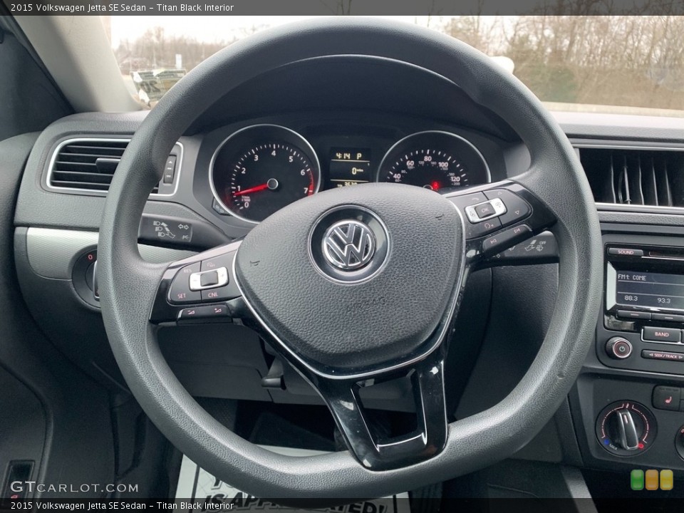 Titan Black Interior Steering Wheel for the 2015 Volkswagen Jetta SE Sedan #138759831