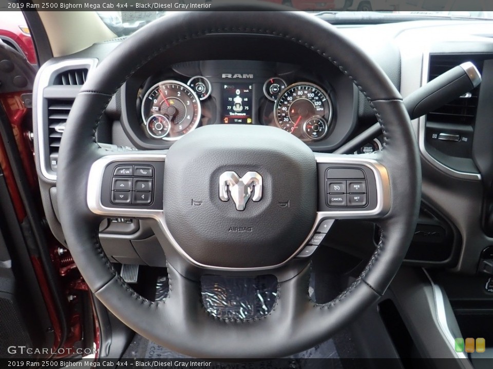 Black/Diesel Gray Interior Steering Wheel for the 2019 Ram 2500 Bighorn Mega Cab 4x4 #138785151
