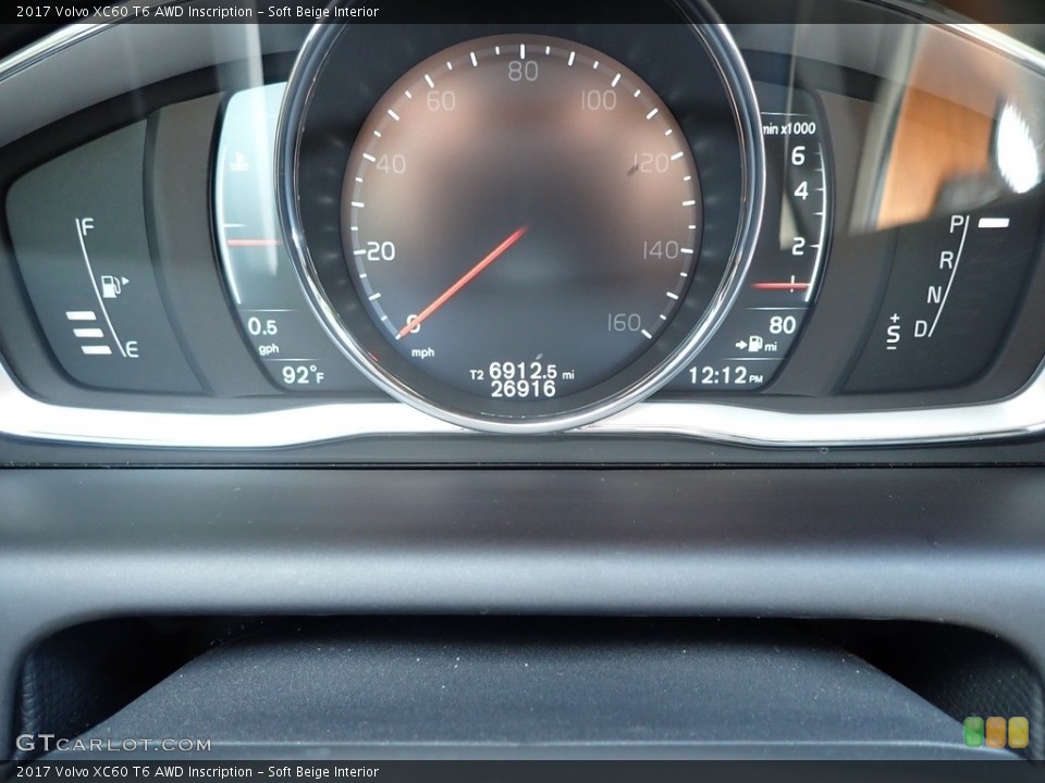 Soft Beige Interior Gauges for the 2017 Volvo XC60 T6 AWD Inscription #138808697