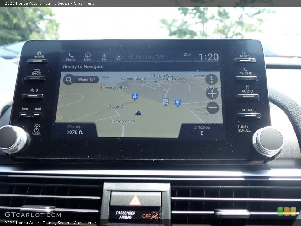 Gray Interior Navigation for the 2020 Honda Accord Touring Sedan #138812120